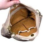 American Leather Co. “Mercer” Hobo Shoulder Bag Cream Ecru Basket Weave Purse Photo 10