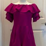 She & Sky Magenta Off-Shoulder Ruffle Romper in Size Large Photo 0