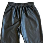 LNA Like New  Faux Leather Stretch High Rise Contrast Seam Pants Black Medium Photo 9