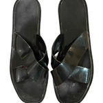 None Women's Black Crossband Jelly Casual Slip-on‎ Slide Sandals Size 8 Photo 0