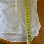 Tommy Bahama  Sheer Gauzy 100% Cotton White Henley Shirt Roll Tab Sleeves Small Photo 8