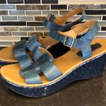 Kork-Ease Korks teal wedge sandals Women’s Size 9 Cornflower Blue Photo 1