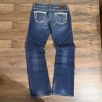 BKE Stella Boot Cut Stretch Jeans Rhinestones Distressed Whiskers Womens 27x31 Photo 2
