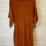 Eliza J  belted cowl neck sweater midi dress burnt orange size 12 Photo 5