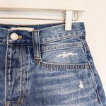Madewell  Rigid Denim A-Line Button Fly Mini Jean Skirt Destructed Edition 26 Photo 3