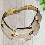 Gold Plated Flat Rectangular Link Bracelet Gold Photo 2