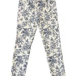 Talbots  Floral Blue and White Ankle Slim Pants Sz 2 Photo 3