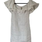 Dissh ISABELLE WHITE LINEN RUFFLE MINI DRESS Photo 5