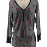 Victoria's Secret  11191197 Thermal Short Pajama Set Houndstooth Heart Small Photo 1