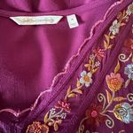 Soft Surroundings Pink Beaded Embroidered Boho Blouse Sz M Photo 8