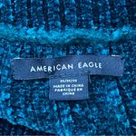 American Eagle AE Teal Ribbed Super Soft Chenille Mock Neck Pullover Sweater M Photo 8