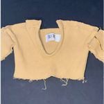 SEEK the Label  Tan Ribbed Crop Off Shoulder Top Size M Photo 0