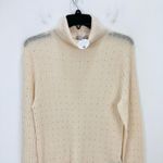 J.Crew  Featherweight Cashmere Turtleneck Sweater Rhinestones Buttercream XL NWT Photo 6