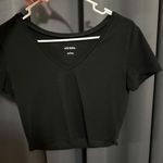 V Neck Cropped Top Black Size L Photo 0