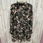 Juniper Blu Floral V Neck Sheer Sleeve Ruffle Boutique Mini Dress Womens Small Photo 2
