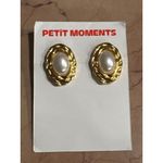 petit moments Oval Pearl Stud Earrings in Gold Womens Jewelry Photo 3