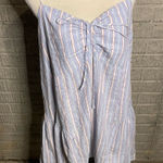 Aerie NWT  Womens Light Blue Striped‎ Flare Tie Front Sundress Dress Size XL Photo 0
