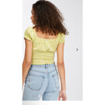 Billabong Women's Green & White Floral Crop Top S Photo 2