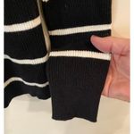 Chaser Ruffle Striped Ribbed Off the Shoulder Sweater Black/White Size Medium Photo 6