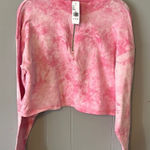 NWT Belita Collection Pink Tie Dye Cropped 1/4 Zip Size Medium Pink Photo 0