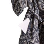 Amanda Uprichard Snakeskin Print Wrap Puffed Sleeves V-Neck Romper P (XS) / 0-2 Photo 3