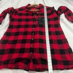 Soft Surroundings Red Black Buffalo Plaid Faux Leather Pocket Detail Button Up T Photo 4