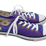 Arnold Palmer Womens Shoes Lace Up Low Top Sneakers Iridescent Purple EU Size 39 Photo 0