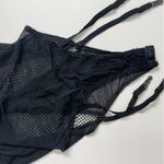 Escante Nighty Bodysuit Garter Belt Bra Underwire Sheer Mesh Netting Ruffle Belt Black Size L Photo 10