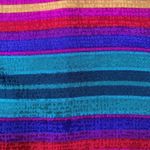 Vintage Adrianna Papell Jacket Collarless Blazer Silk Rainbow Stripe Long Sleeve Blue Size 8P Photo 9