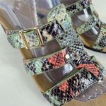 Vionic Radia Colorful Snakeskin Print Strappy Slip On Wedge Heel Sandals Size 8 Photo 2