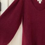 Rachel Parcell Balloon Sleeve Sweater Soft Maroon Pink Size Large Juliette Sleev Photo 8