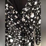 DKNY  Womens Tie Zip back Faux Wrap midi Dress floral embroidered puffy size 10 Photo 6