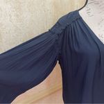 Ramy Brook Womens Navy Ruched Sleeve
V-Neckline Silky Blouse Sz XS Photo 3