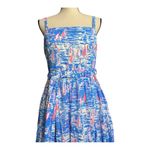 Lilly Pulitzer  Sail Boat Vibrant Blue and Pink Maxi Dress Size 10 Photo 8