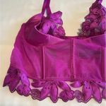 Victoria's Secret Victoria’s Secret 32D Floral Embroidered Quarter Cup Corset Top Purple NWOT Photo 11