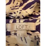 Ann Taylor Loft Women's Size 8 Purple Linen Geometric Pleated Short Skirt Photo 5