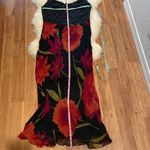Vintage Cattiva Silk Floral Maxi Dress Sheer 2 Piece EUC Sz M Blk/Red Sleeveless Size M Photo 56