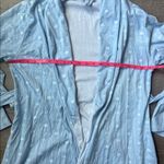 Lake Pajamas Pima cotton Robe in French Blue Watercolor Stems Small Photo 4