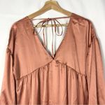 ASOS Design Dusky Rose Satin Tiered Trapeze Mini Smock Dress 2 Photo 7