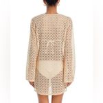 AQUA  Lace Crochet Keyhole Mini Dress Swim Cover-up Bell Sleeve Medium Photo 2