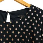 Black Gold Layer Hem Black Y2K Classic Long Sleeve Mini Small Dress Photo 3