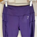 Gymshark  Dry Moisture Management Dark Purple Full Length Leggings‎ Sm Pockets Photo 2