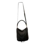 EXPRESS  Black Fringe Crossbody Hobo Bag Faux Suede Boho Western Photo 2