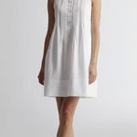 Quince European Linen Pleated Button Front Sleeveless Midi Dress White M New Photo 0
