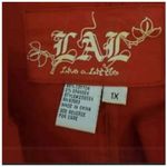 Live a Little  Women Red Stretch Jacket Plus Size1X Snap 3/4-Sleeve Pockets Photo 8