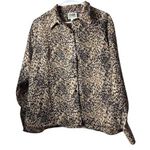 Northern Reflections Women's L Cheetah Print Long Sleeve Blouse Vintage Photo 0