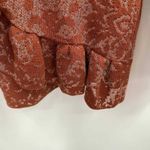 Chico's Rustic Romantic Fall Cardigan Sweater sz 1 M Orange Ruffle Holiday Photo 6