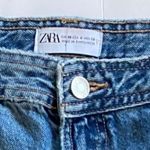 ZARA  Utility Cargo Jeans Size 6 Light Wash Denim Block Panel Side Slit Women's Photo 6