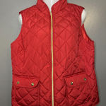 st. john's bay Vest Womens Large Red Quilted Puffer Lightweight Zip Front Pockets Photo 0