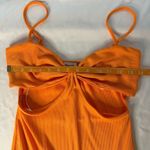 Princess Polly  Dress Marissa Size 6 Neon Orange Cut Out Midi Thigh Slit V Neck Photo 5